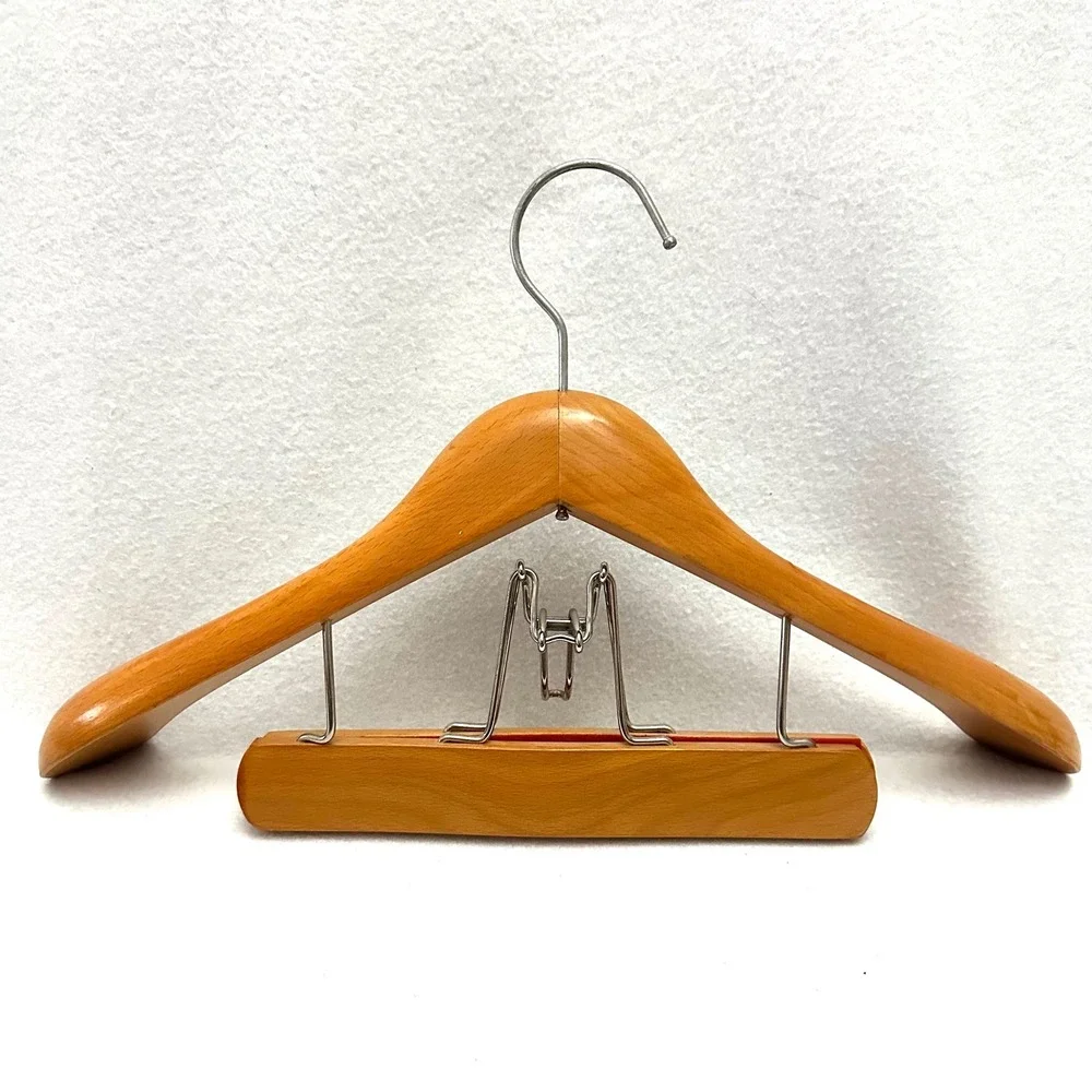Vintage Fitwell 2 C. Birnbaum Ltd Wooden Suit Hanger Germany Trouser Clamp Wide